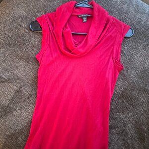 Banana Republic Petite XS Red Sleeveless Cowl Neck Top